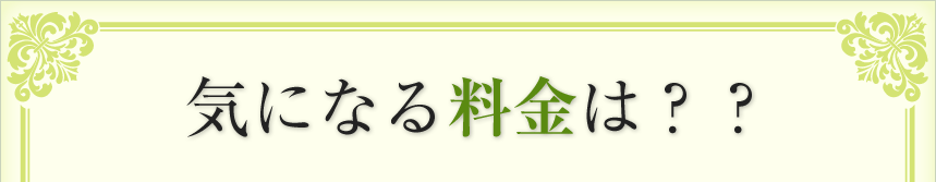 気になる料金は？？